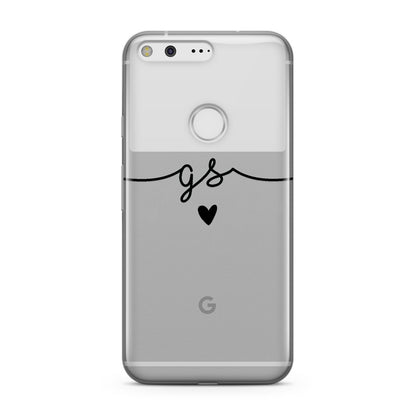 Personalised Black Initials Or Name Clear Custom Google Case