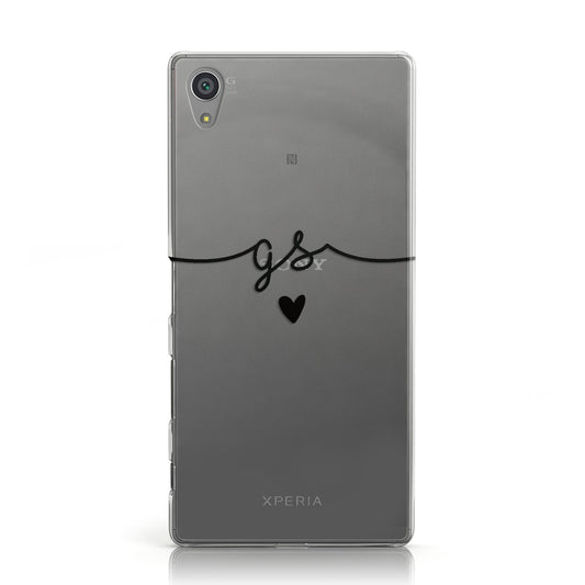 Personalised Black Initials Or Name Clear Custom Sony Xperia Case