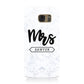 Personalised Black Mrs Surname On Marble Samsung Galaxy Case