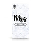 Personalised Black Mrs Surname On Marble Sony Xperia Case