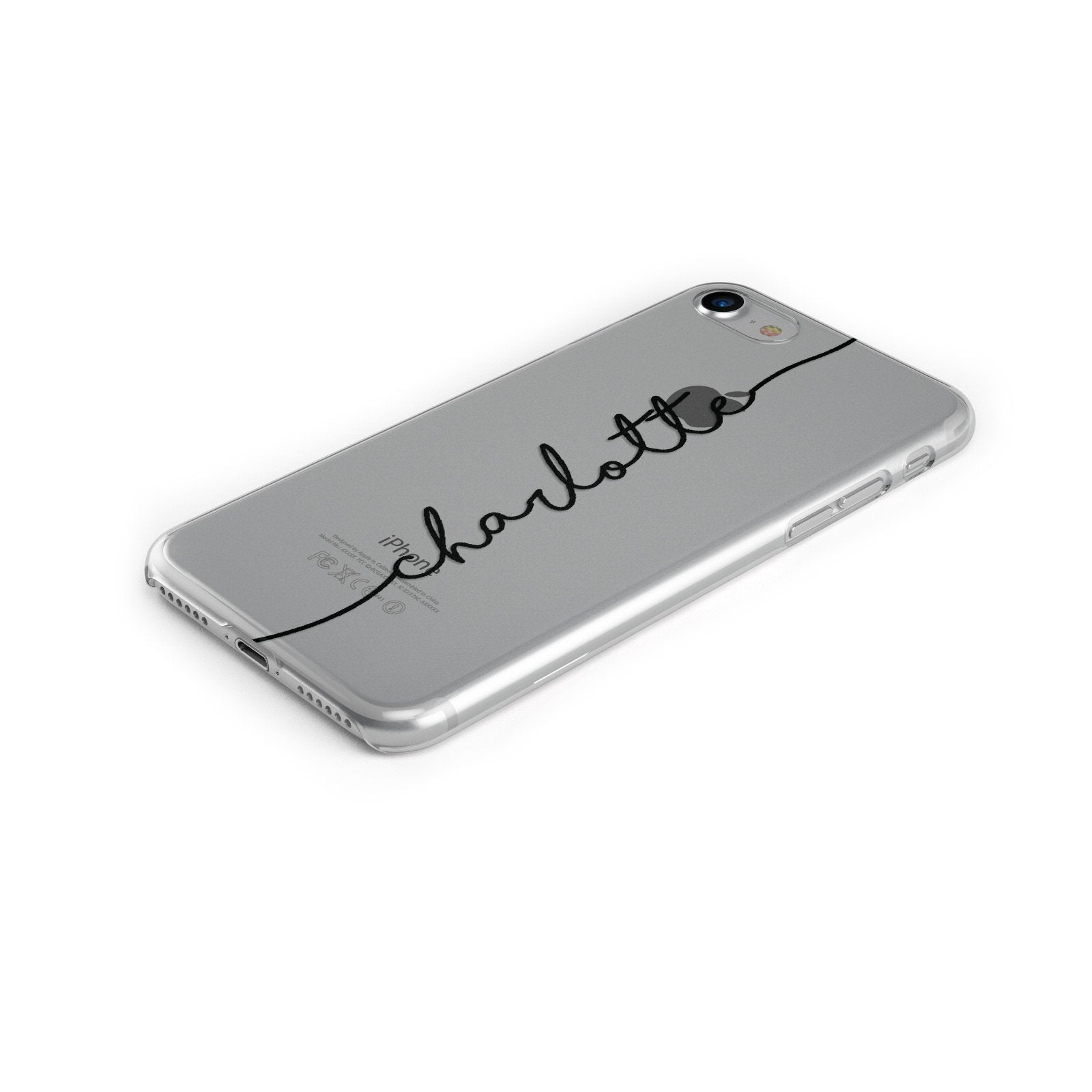 Personalised Black Name Customised Clear Apple iPhone Case Bottom Cutout