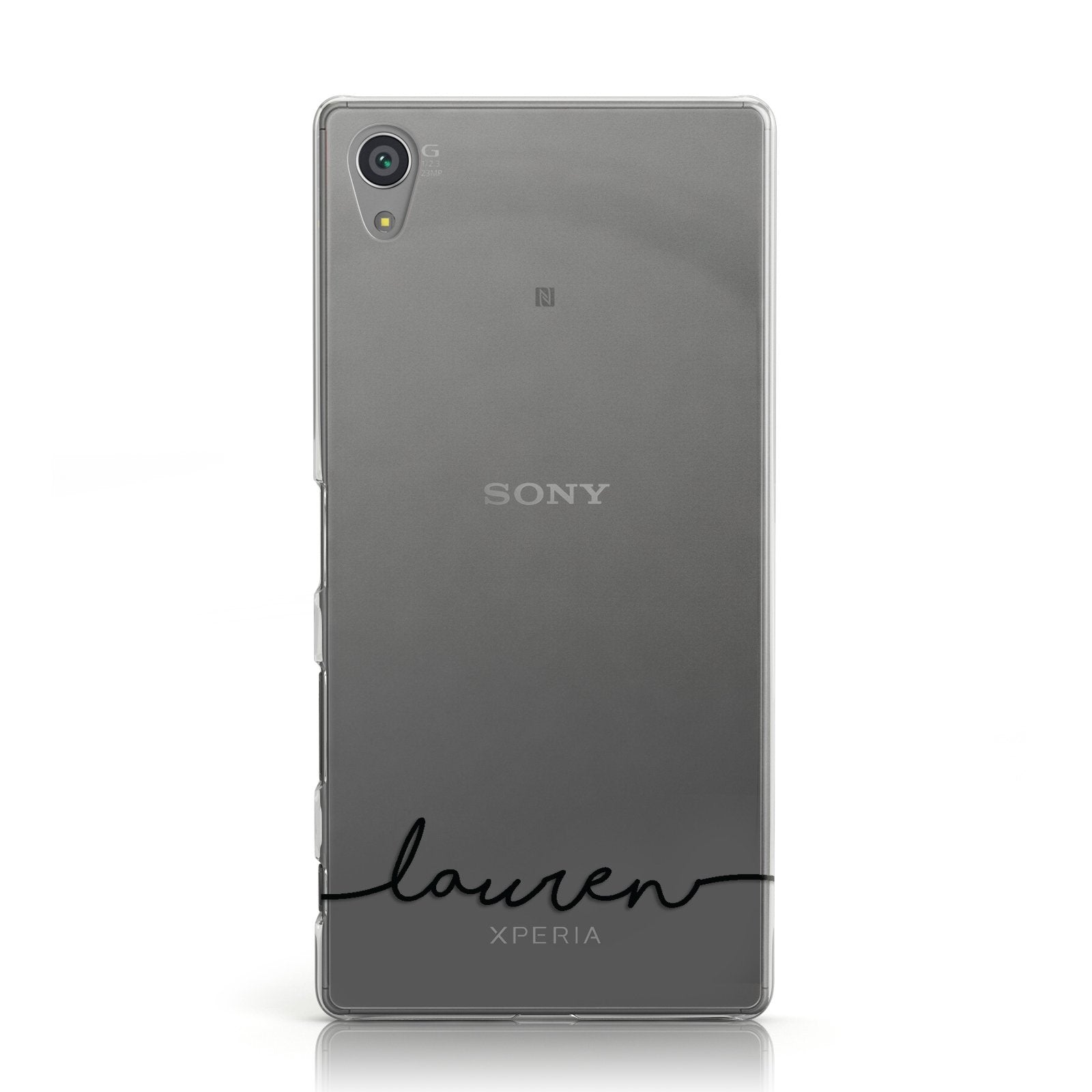 Personalised Black Name Handwriting Clear Custom Sony Xperia Case