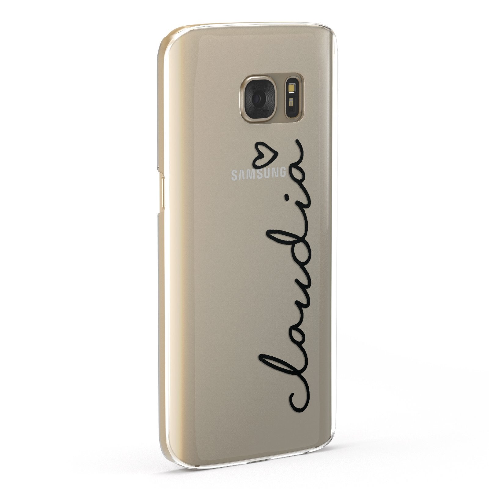 Personalised Black Name & Heart Handwriting Samsung Galaxy Case Fourty Five Degrees