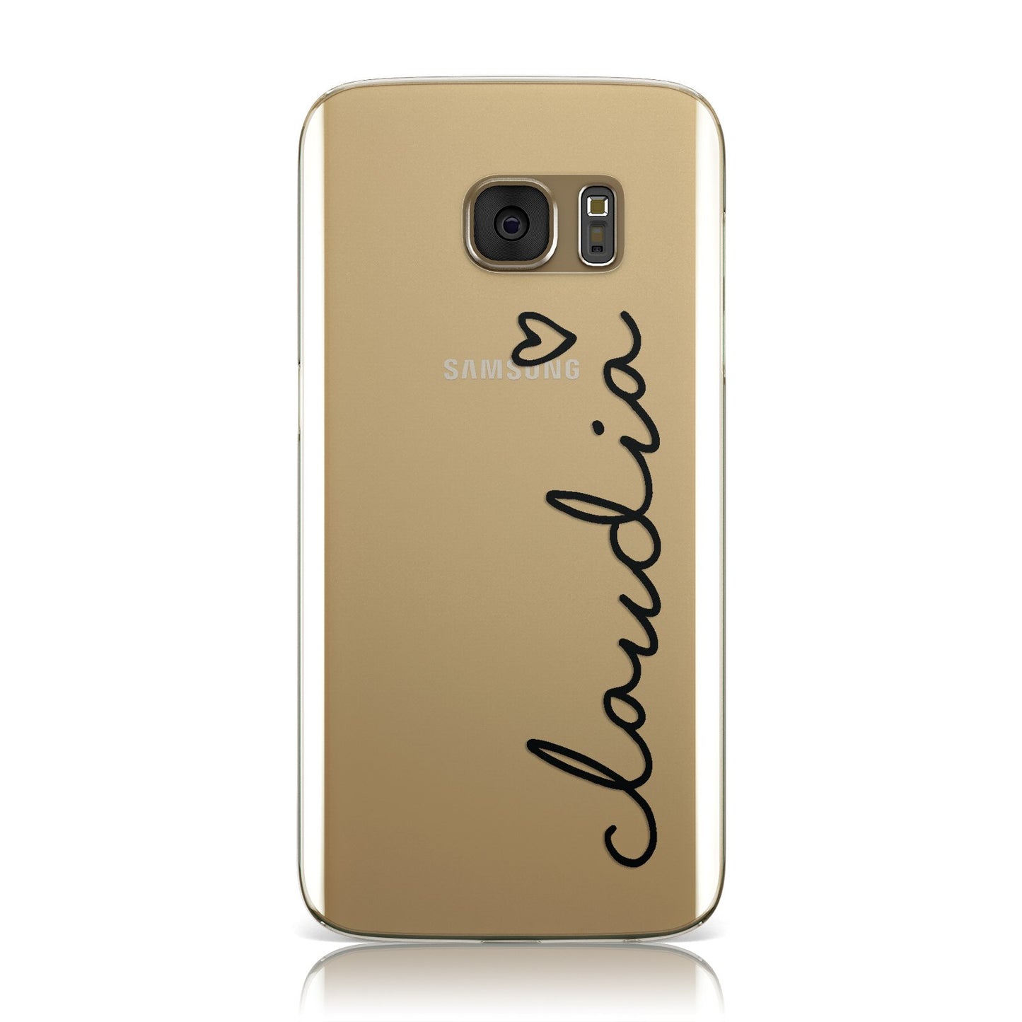 Personalised Black Name & Heart Handwriting Samsung Galaxy Case