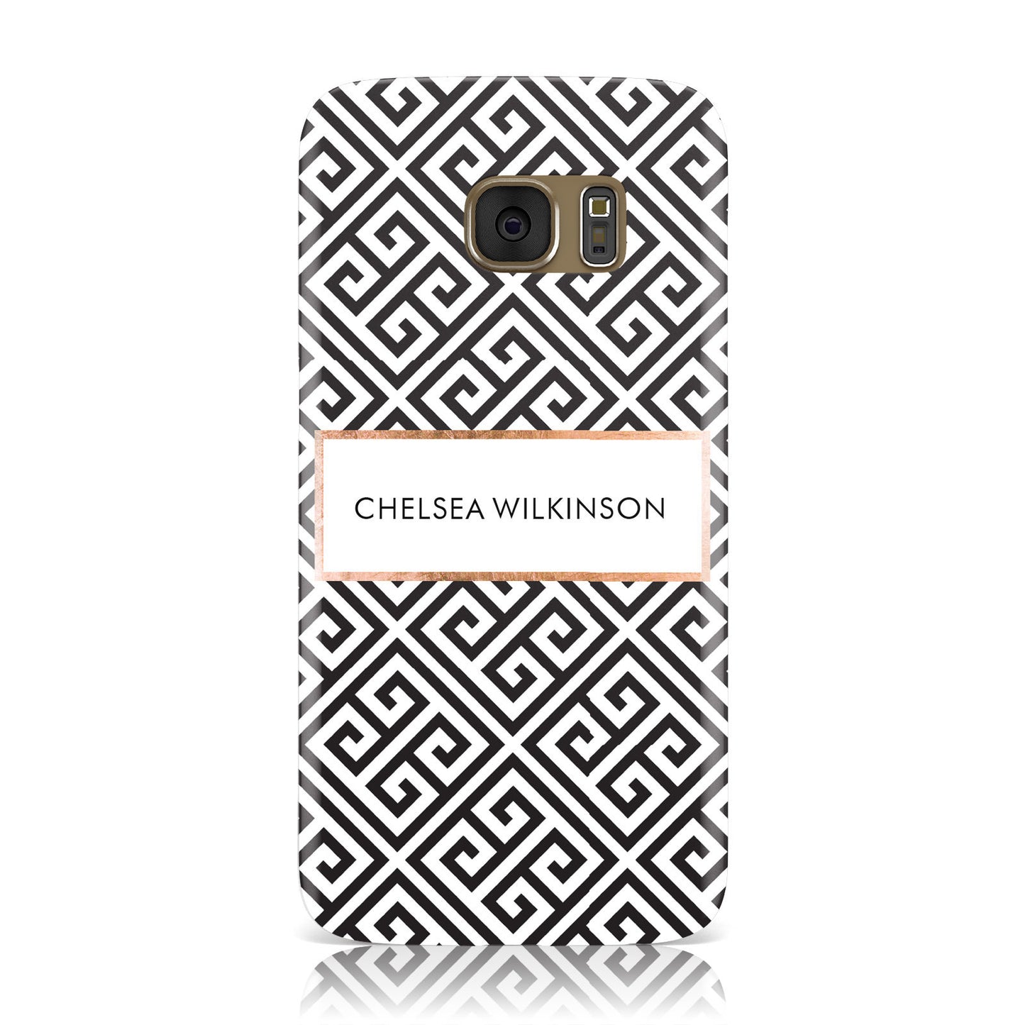 Personalised Black Pattern Name Or Initials Samsung Galaxy Case