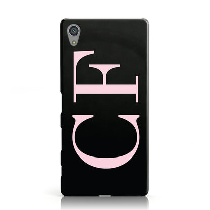 Personalised Black Pink Two Initials Sony Xperia Case
