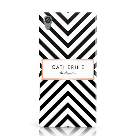 Personalised Black Rose Gold Name Or Initials Sony Xperia Case