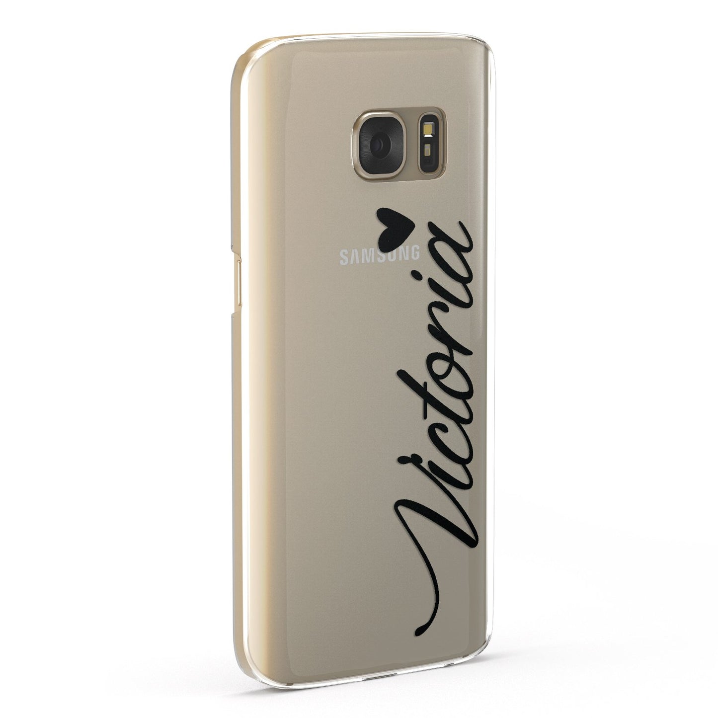 Personalised Black Script Name & Heart Clear Samsung Galaxy Case Fourty Five Degrees