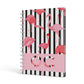 Black Striped Flamingo A5 Hardcover Notebook Side View
