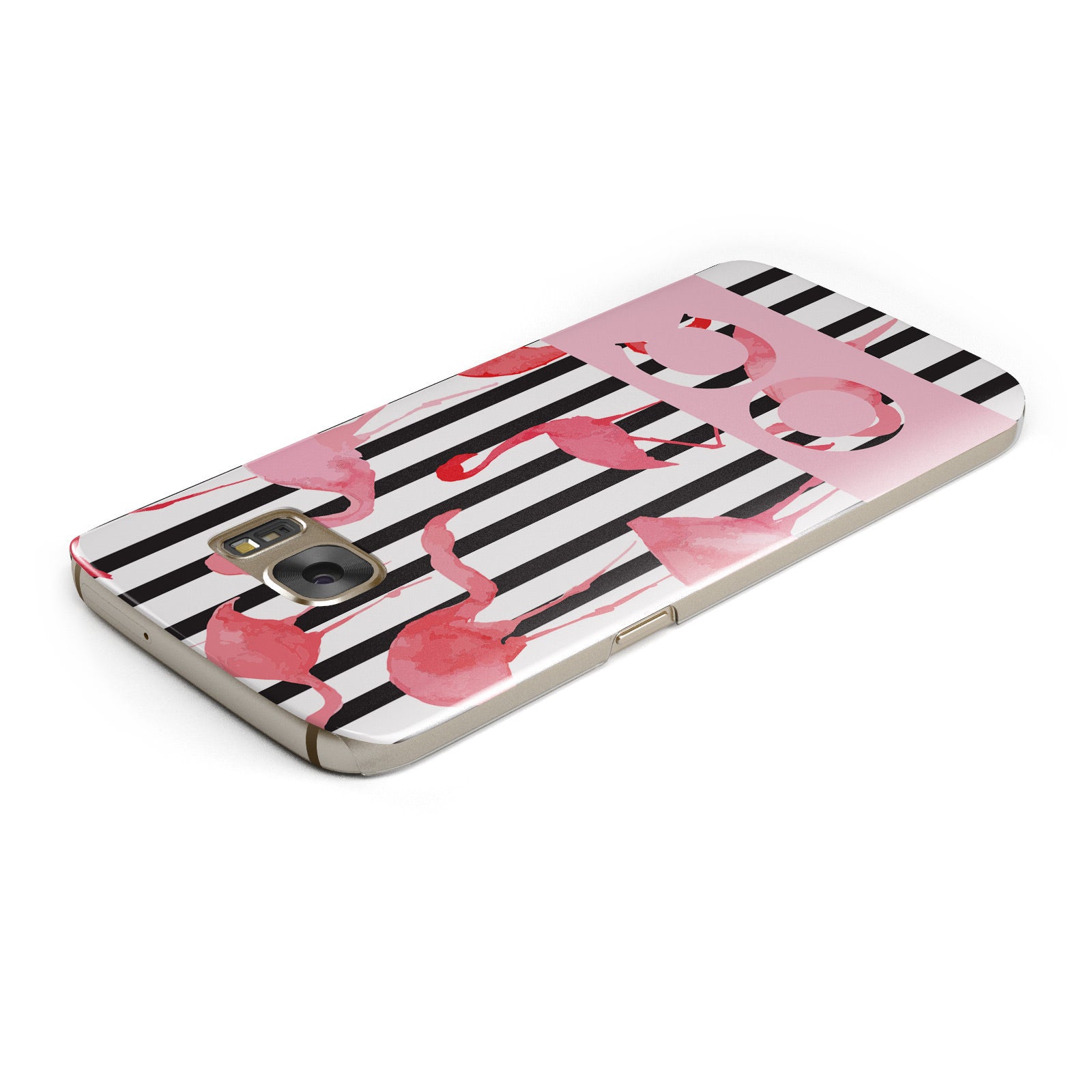 Black Striped Flamingo Samsung Galaxy Case Top Cutout