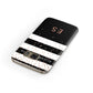 Personalised Black Striped Name Initials Samsung Galaxy Case Front Close Up