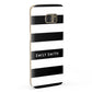 Personalised Black Striped Name or Initials Samsung Galaxy Case Fourty Five Degrees
