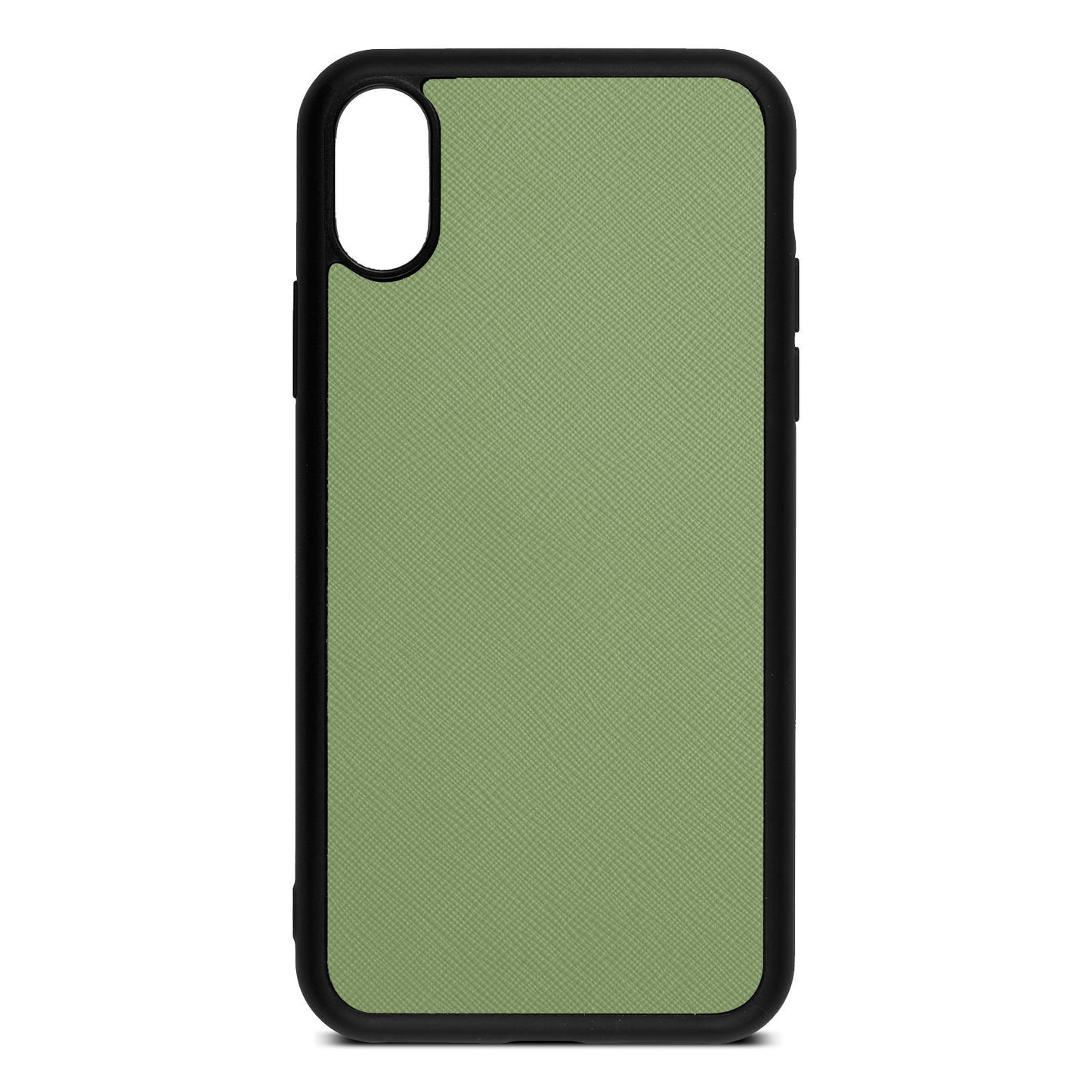 Personalised Drop Shadow Lime Green Leather iPhone Case