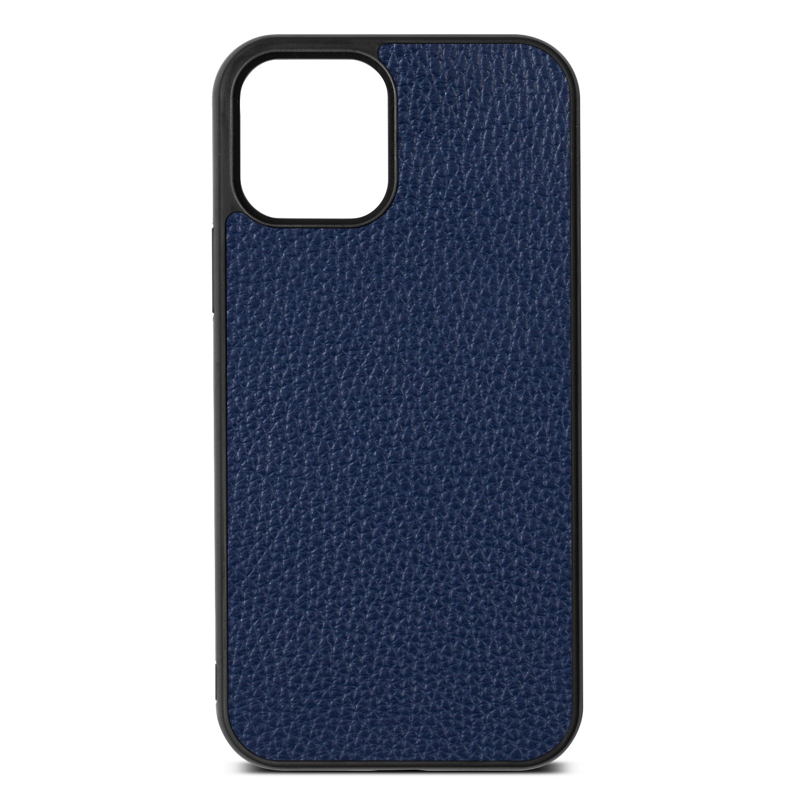 Blank iPhone 12 Navy Blue Pebble Grain Leather Case