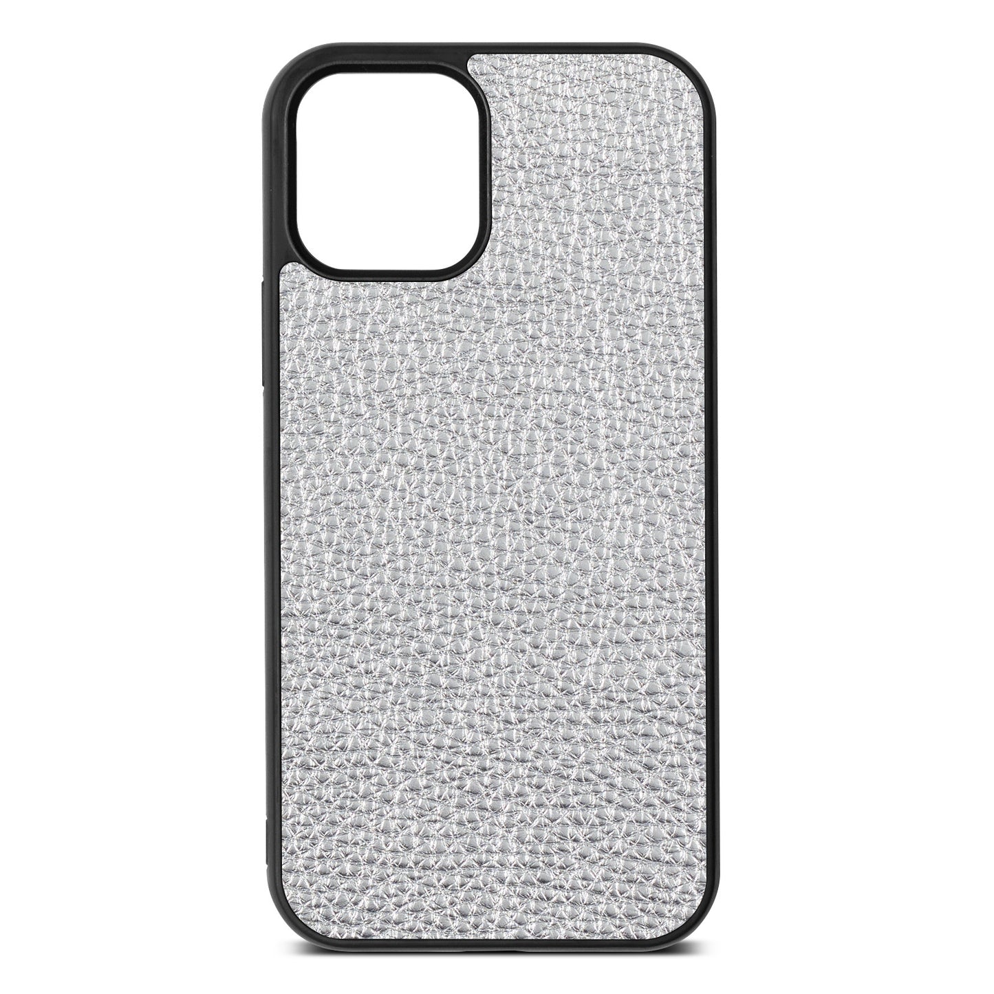 Blank iPhone 12 Silver Pebble Leather Case