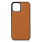Blank iPhone 12 Tan Pebble Leather Case