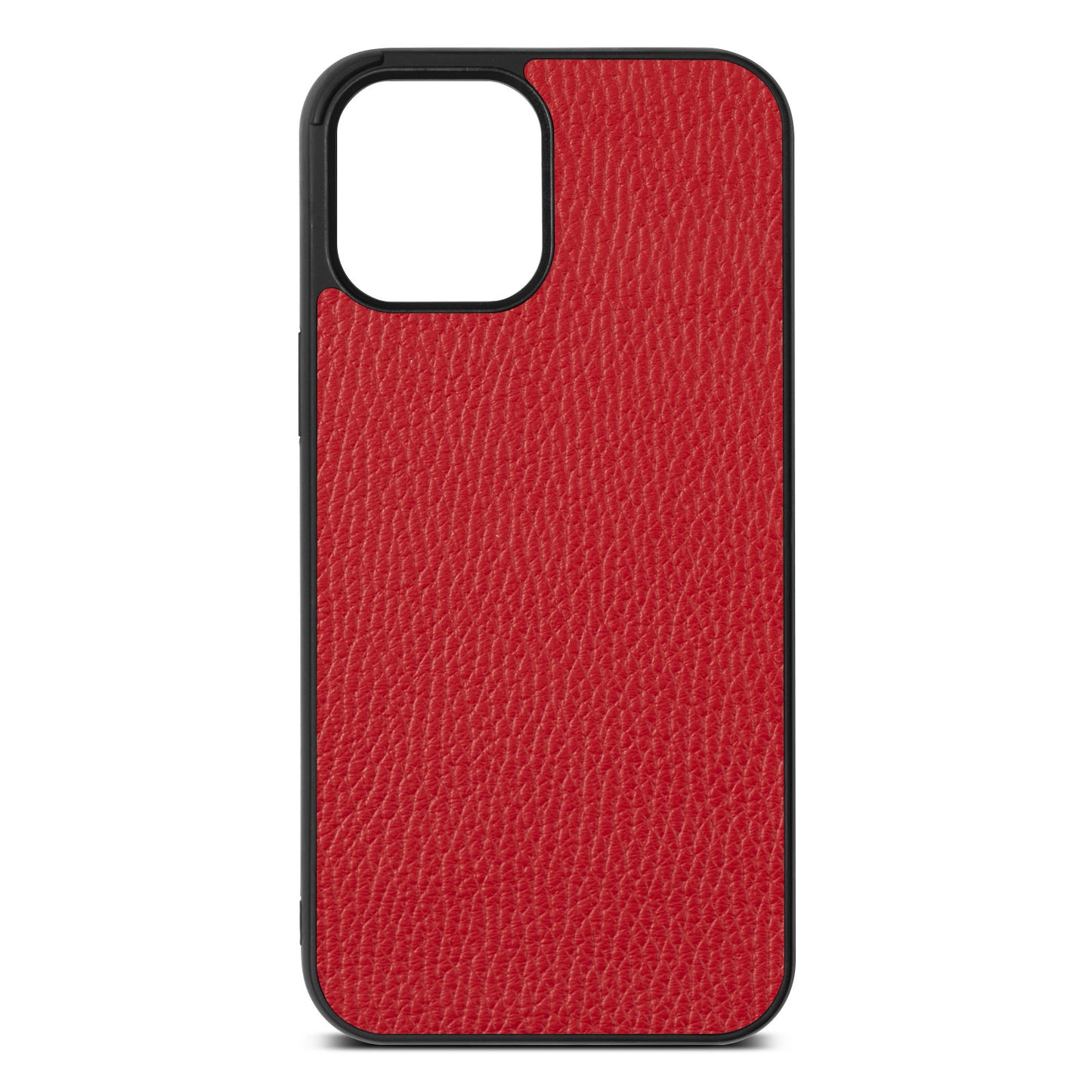 Blank iPhone 12 Pro Max Red Pebble Leather Case