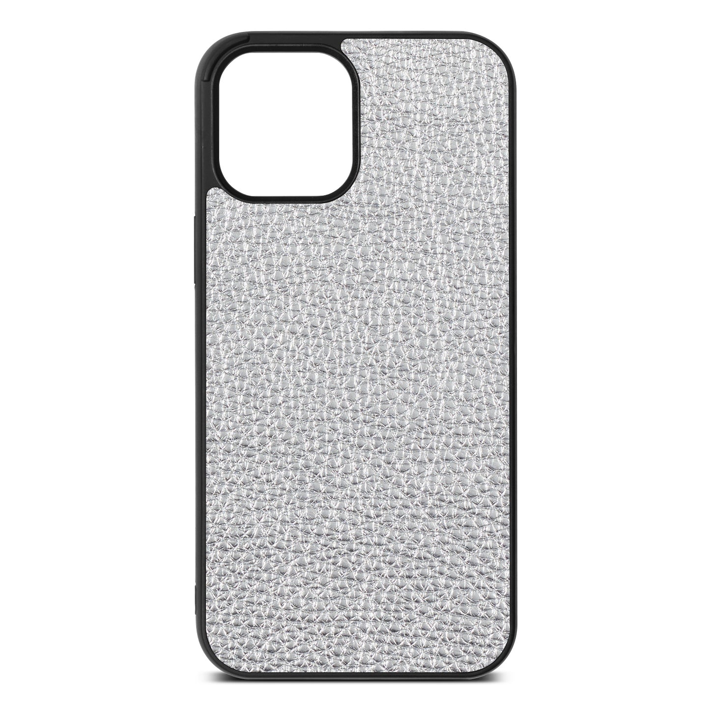 Blank iPhone 12 Pro Max Silver Pebble Leather Case