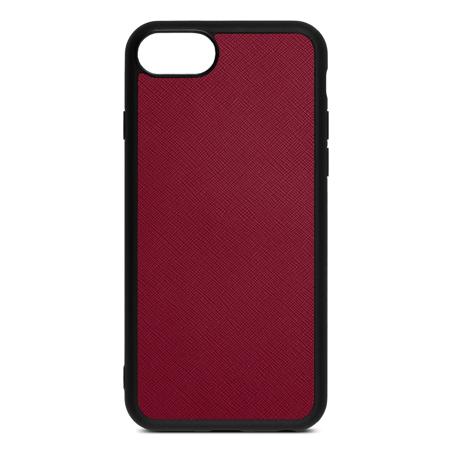 Blank Personalised Dark Red Saffiano Leather iPhone 8 Case
