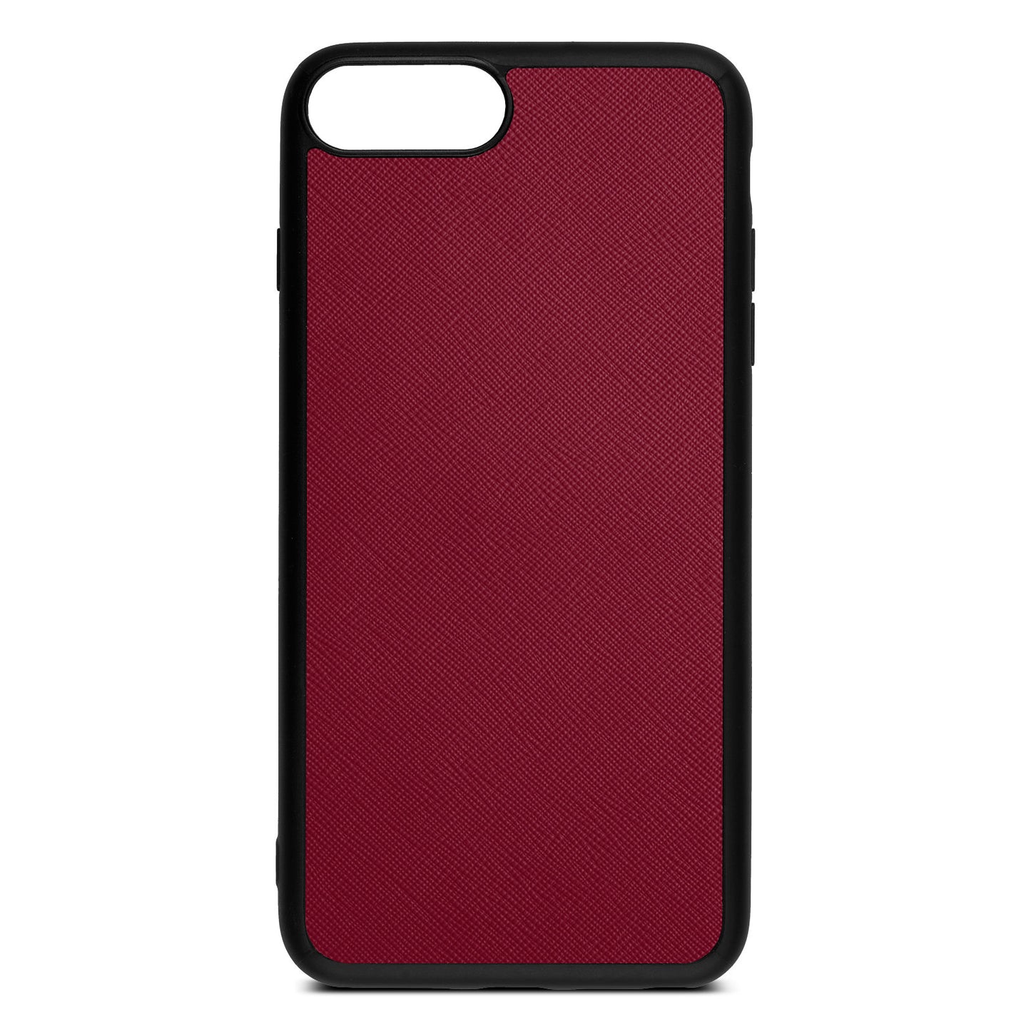 Blank Personalised Dark Red Saffiano Leather iPhone 8 Plus Case