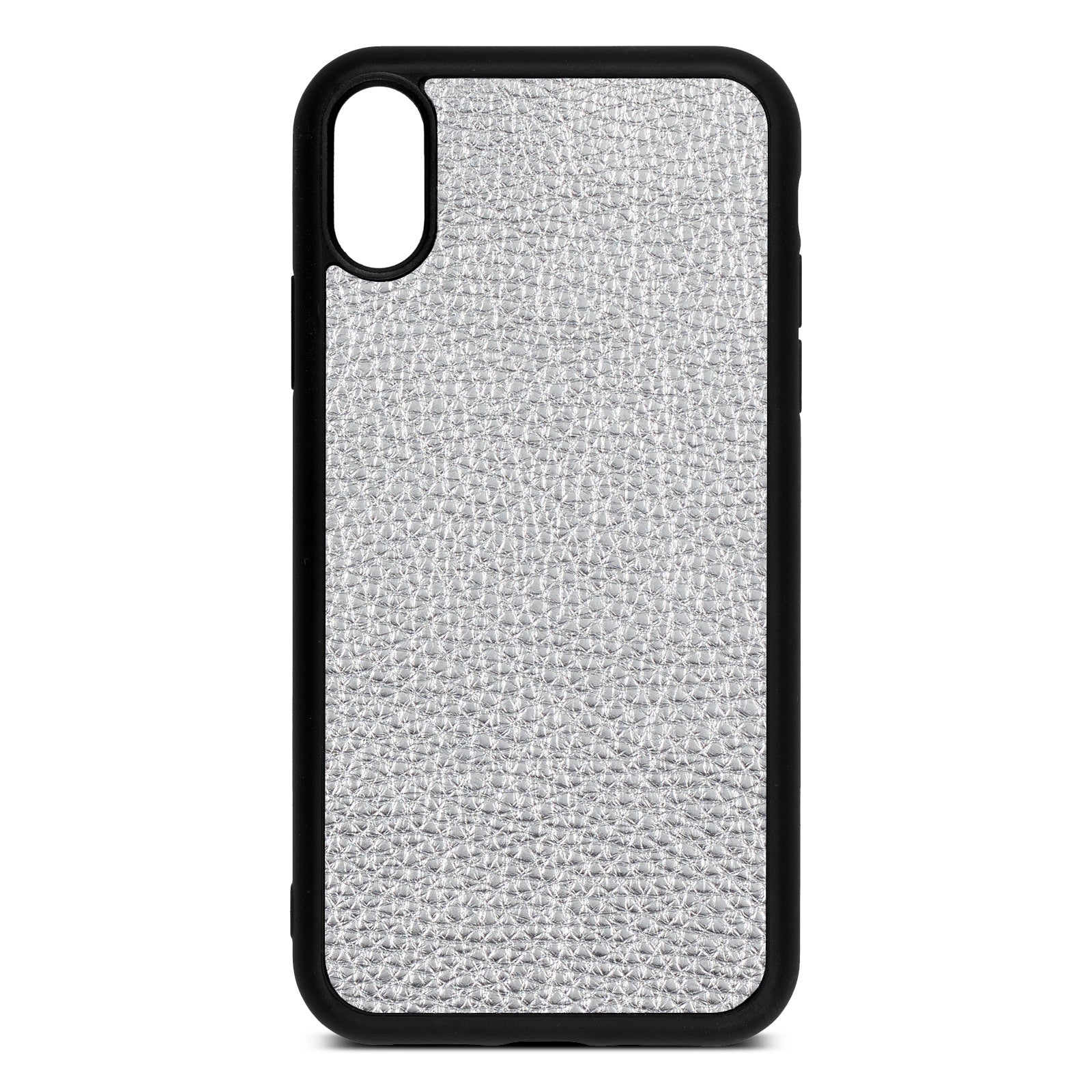 Blank iPhone Xr Silver Pebble Leather Case