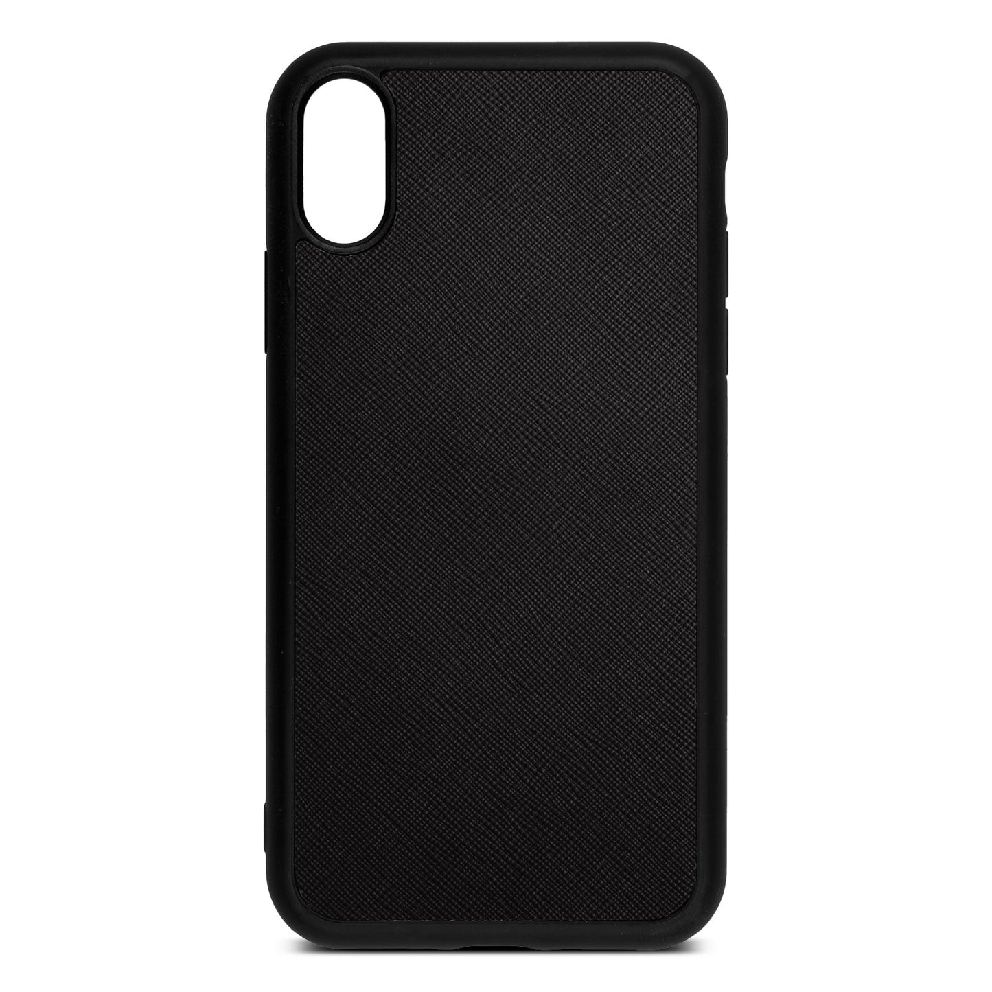 Blank iPhone XR Drop Shadow Black Leather Case
