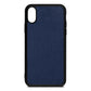 Blank iPhone Xs Navy Blue Pebble Grain Leather Case