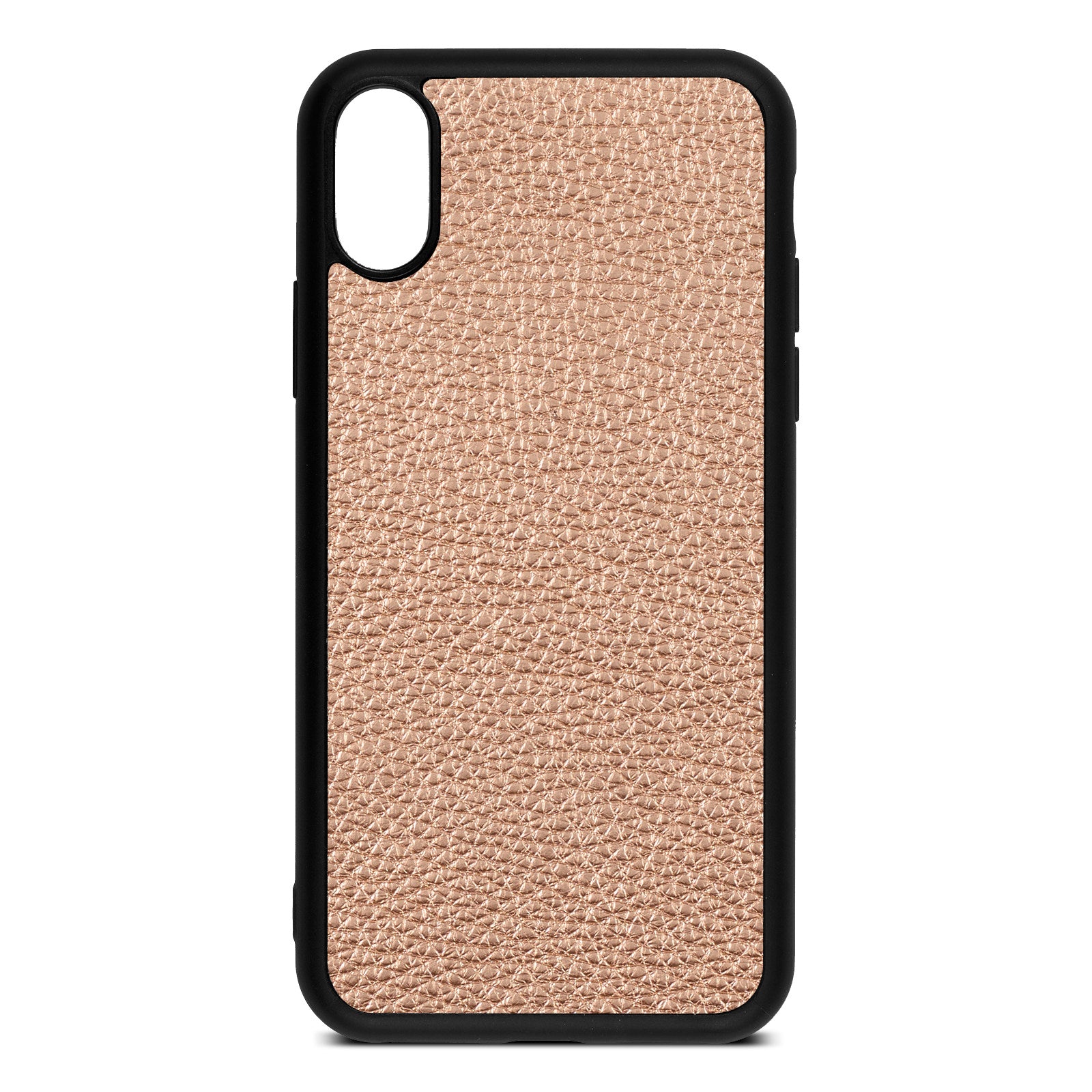 Blank iPhone Xs Rose Gold Pebble Leather Case
