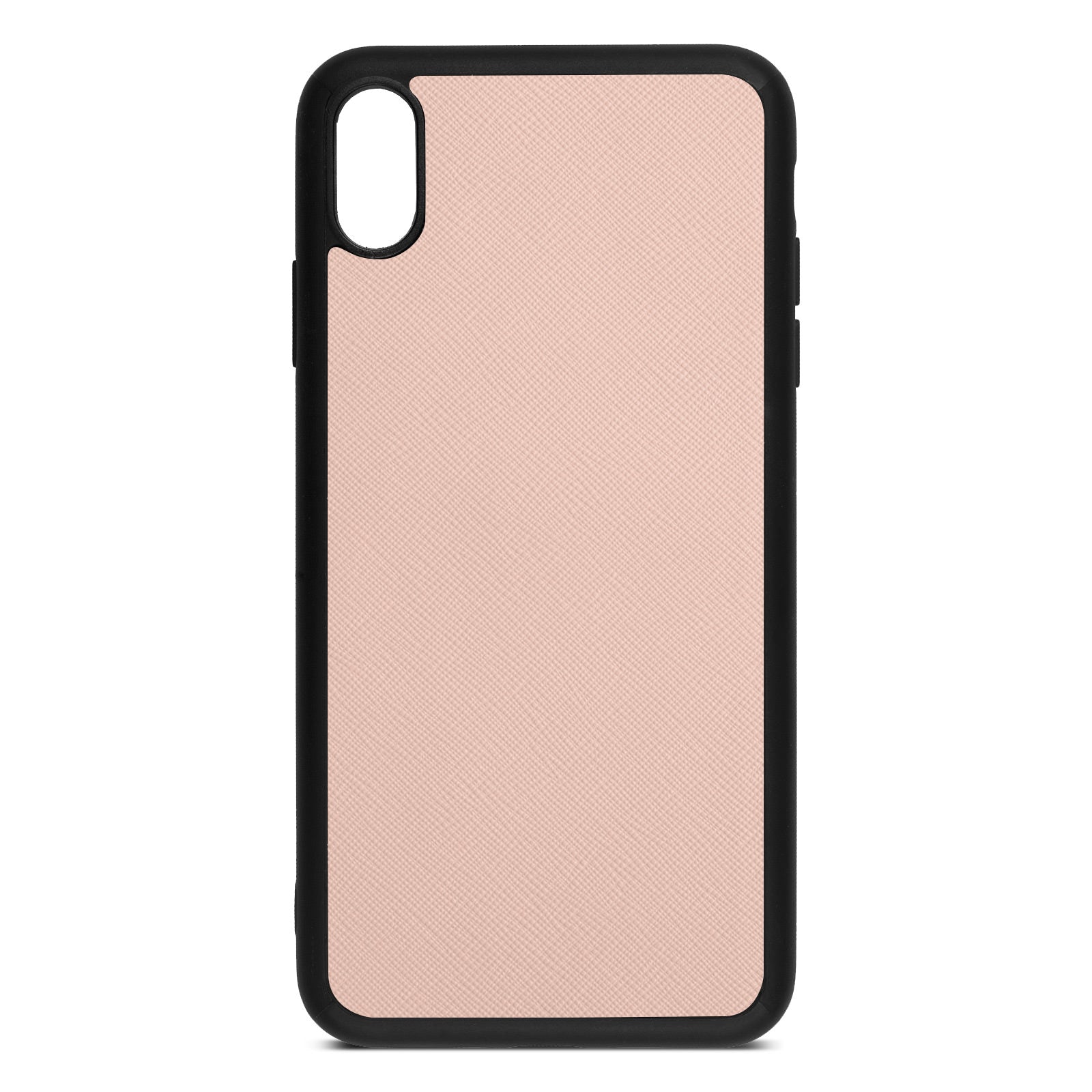 Blank Personalised Nude Saffiano Leather iPhone XS Max Case