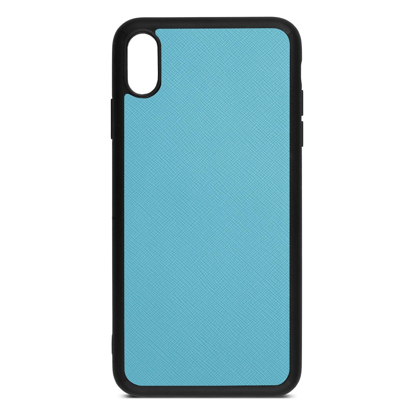 Blank Personalised Sky Blue Saffiano Leather iPhone XS Max Case