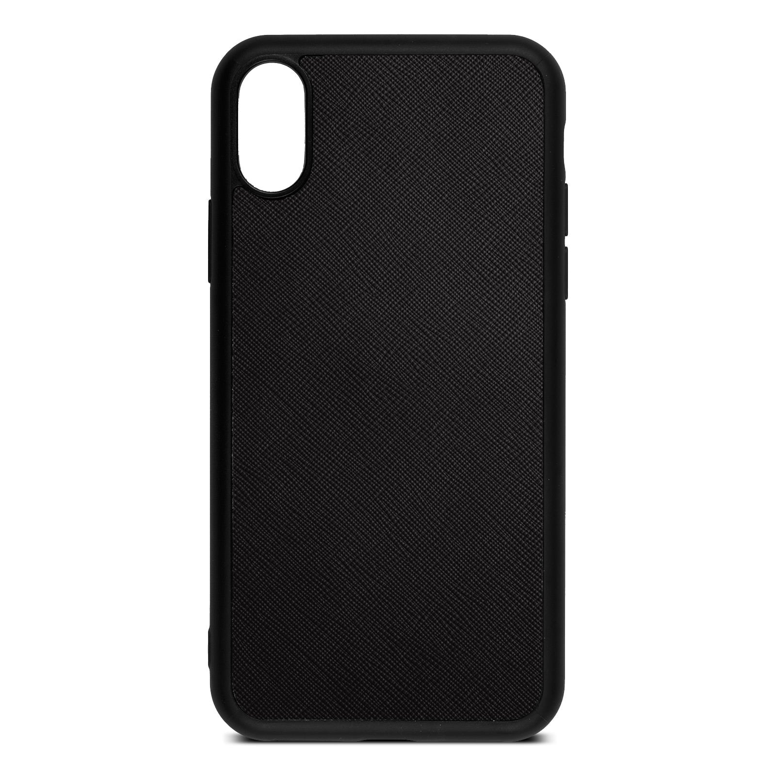 Blank iPhone X Drop Shadow Black Leather Case