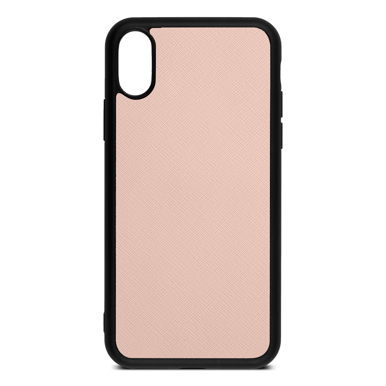 Blank Personalised Nude Saffiano Leather iPhone X Case