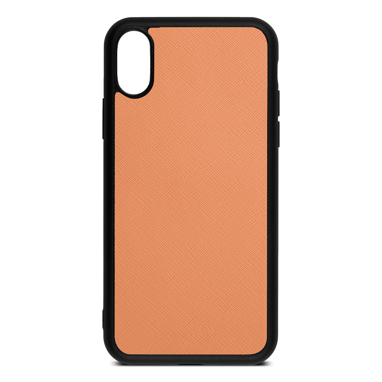Blank Personalised Orange Saffiano Leather iPhone XS Case