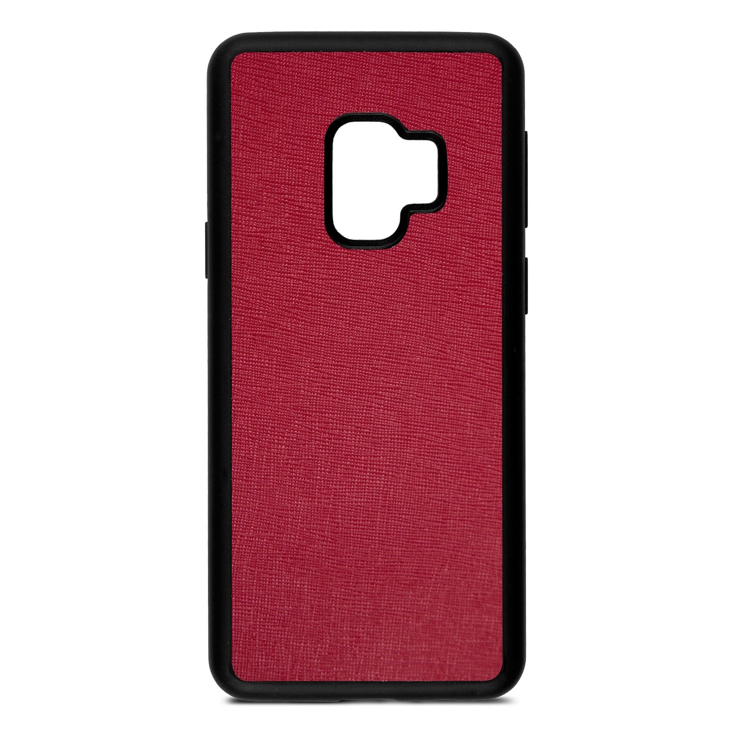 Blank Personalised Dark Red Saffiano Leather Samsung S9 Case