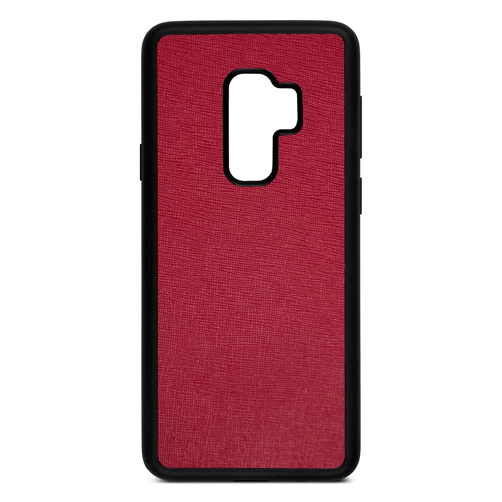 Blank Personalised Dark Red Saffiano Leather Samsung S9 Plus Case