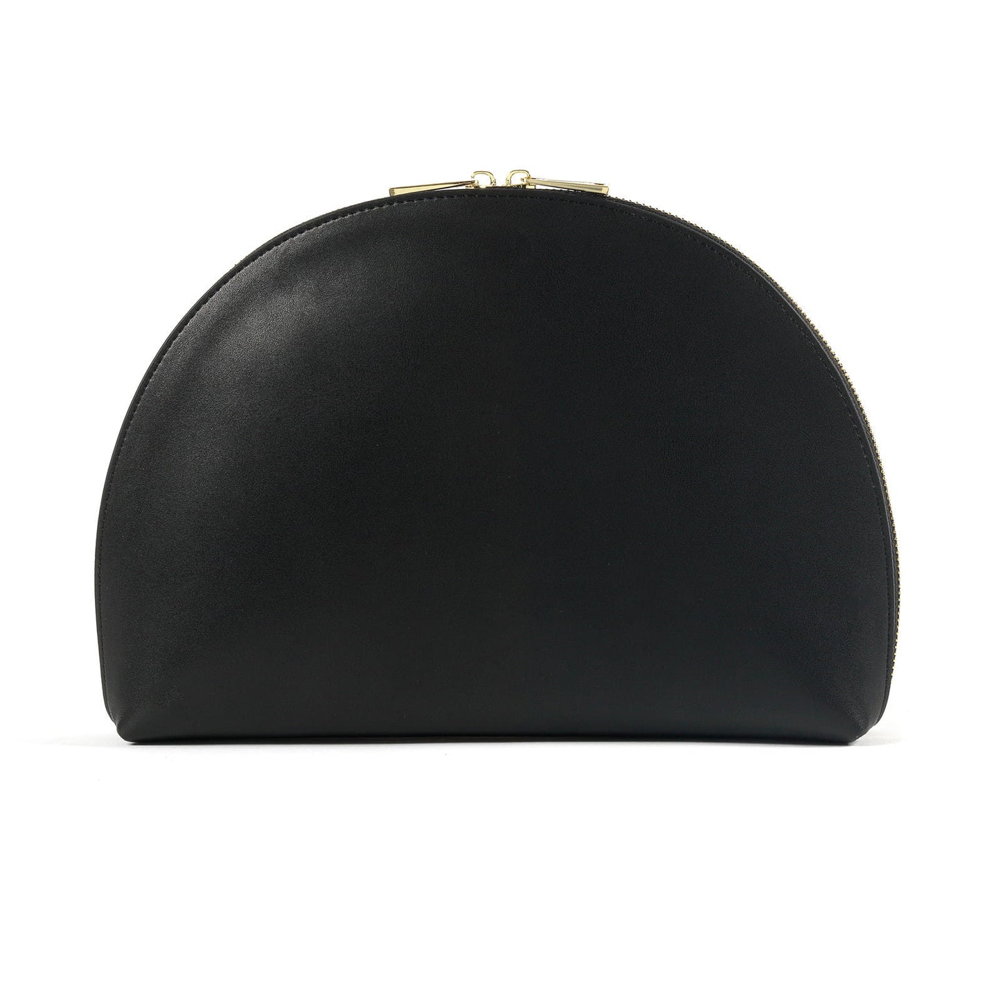 Blank Personalised Black Smooth Leather Half Moon Clutch