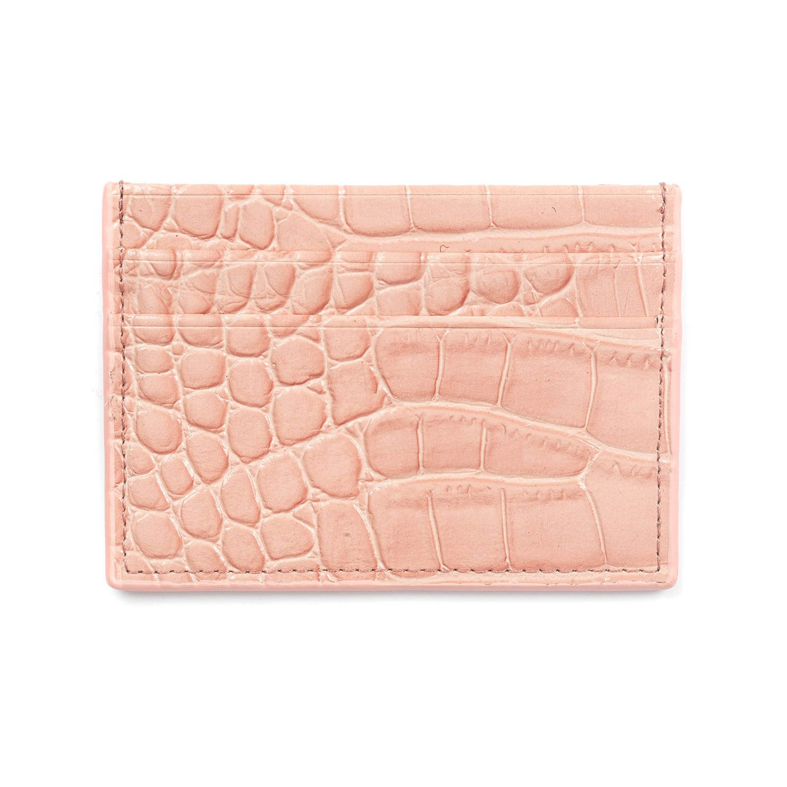 Blank Personalised Pink Croc Leather Card Holder