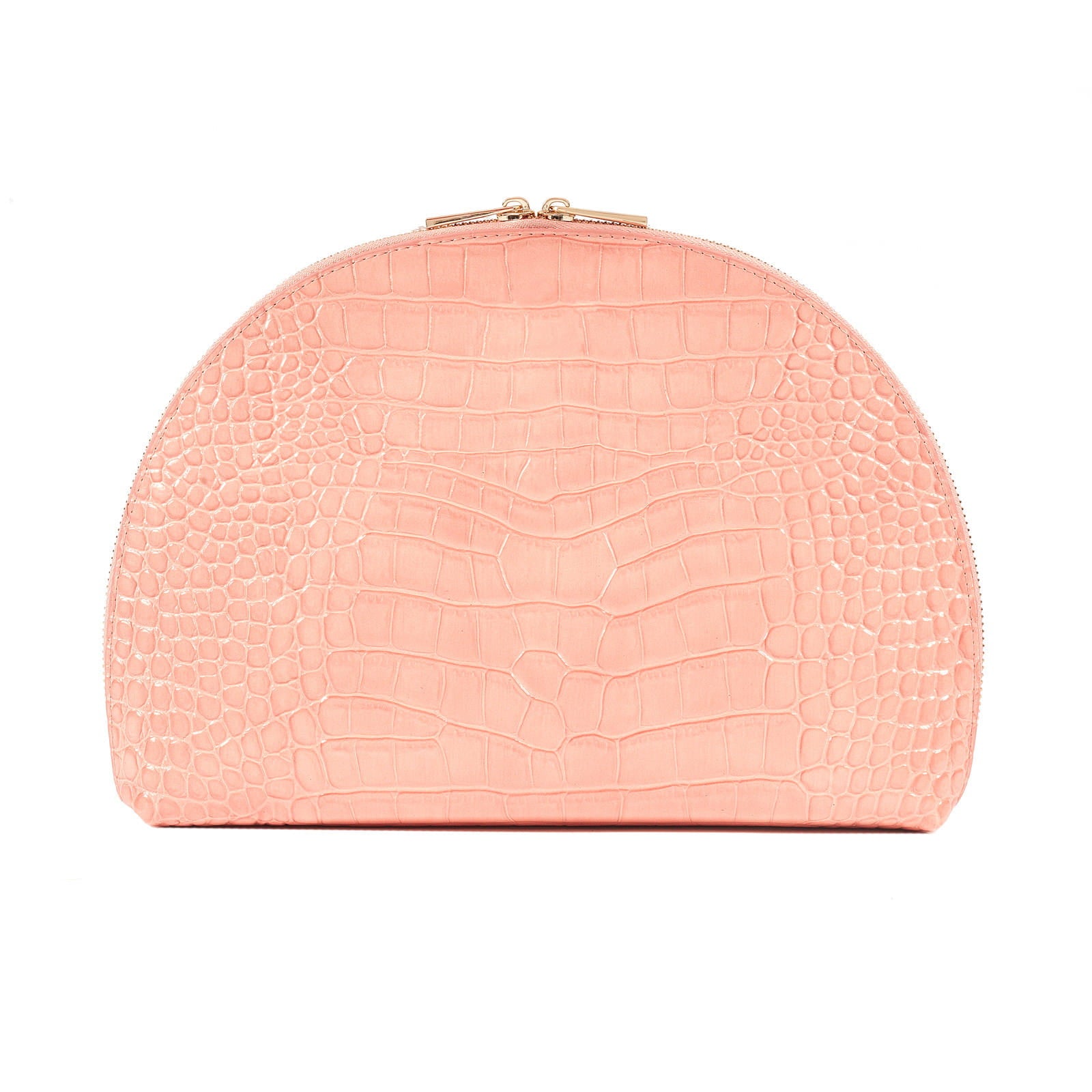 Blank Personalised Pink Croc Leather Half Moon Clutch