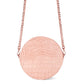 Blank Personalised Pink Croc Leather Round Crossbody Bag