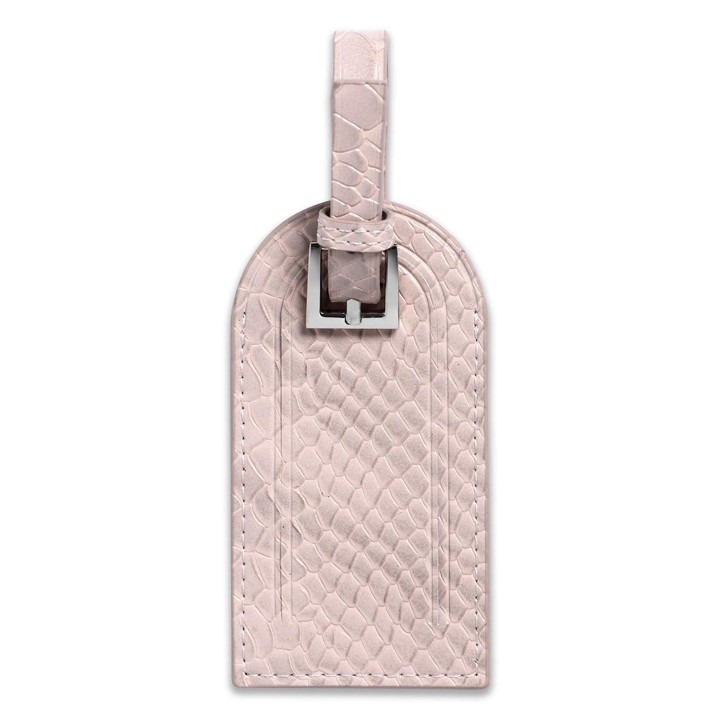 Blank Personalised Pink Python Leather Luggage Tag