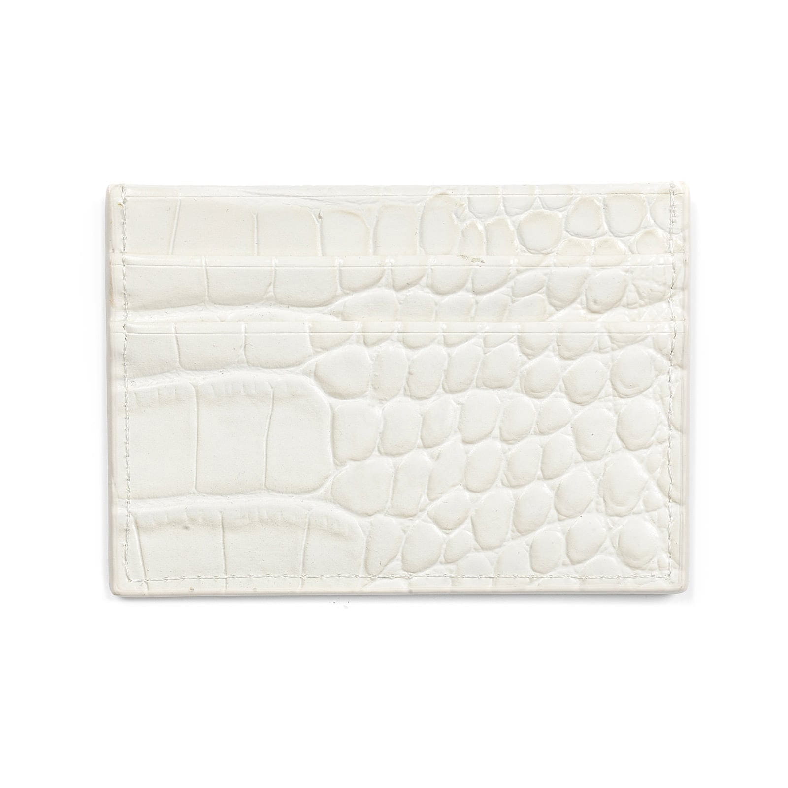 Blank Personalised White Croc Leather Card Holder