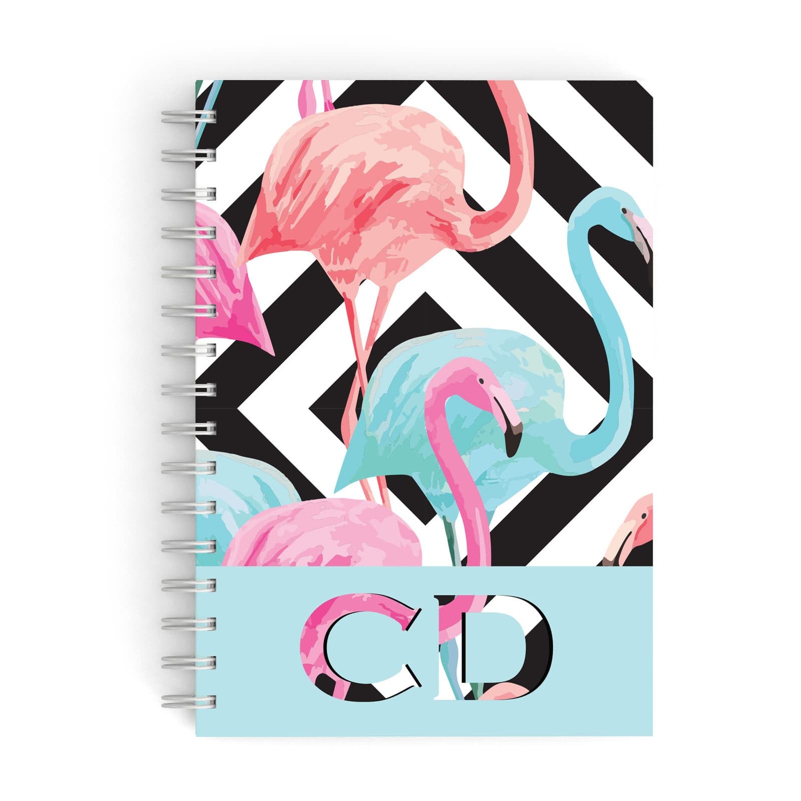 Blue & Pink Flamingos A5 Hardcover Notebook