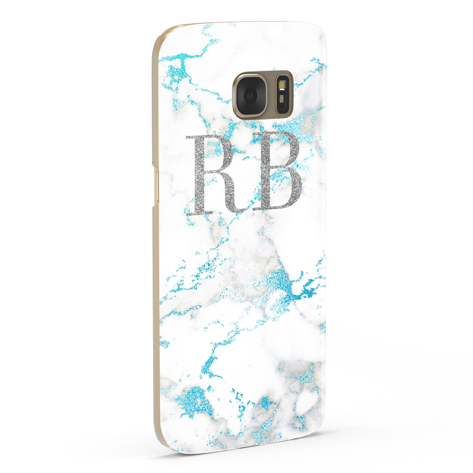Personalised Blue Marble Initials Samsung Galaxy Case Fourty Five Degrees