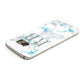 Personalised Blue Marble Initials Samsung Galaxy Case Top Cutout