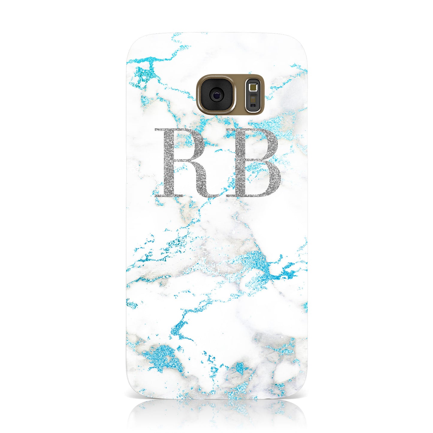 Personalised Blue Marble Initials Samsung Galaxy Case