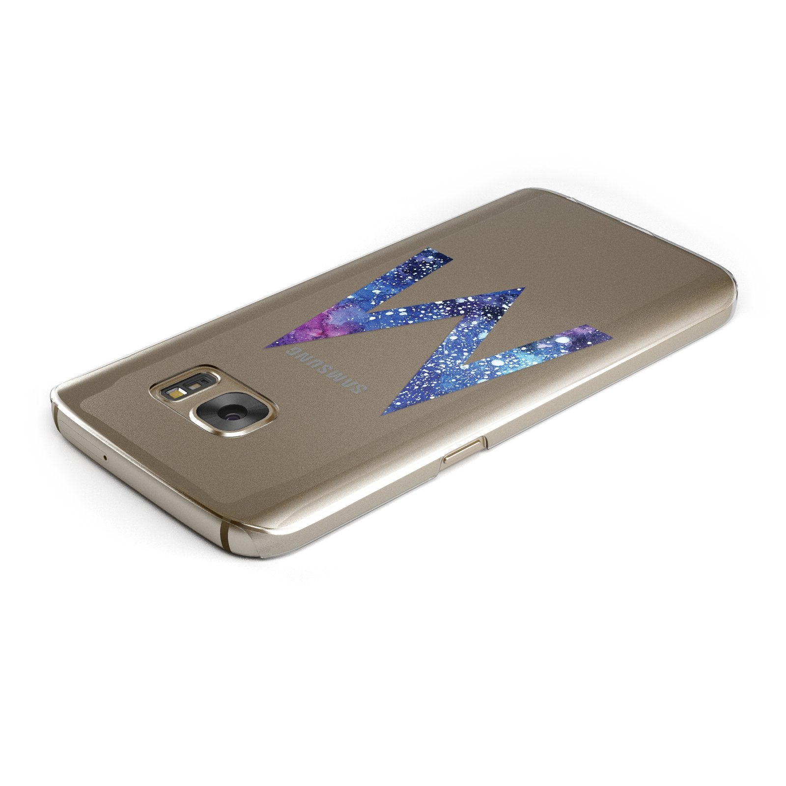 Personalised Blue Space Initial Clear Custom Samsung Galaxy Case Top Cutout