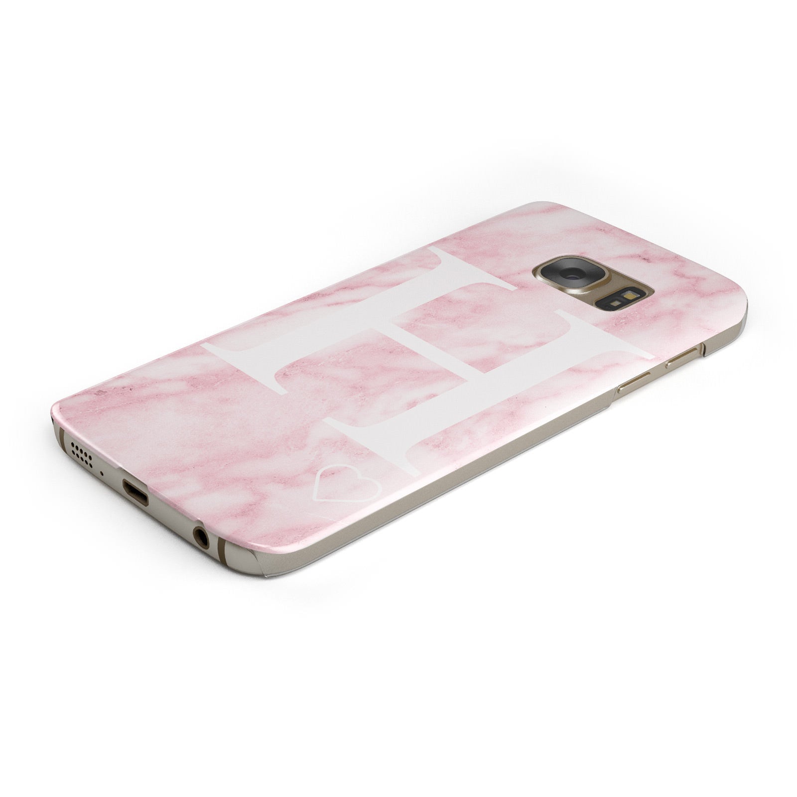 Blush Marble Custom Initial Personalised Samsung Galaxy Case Bottom Cutout