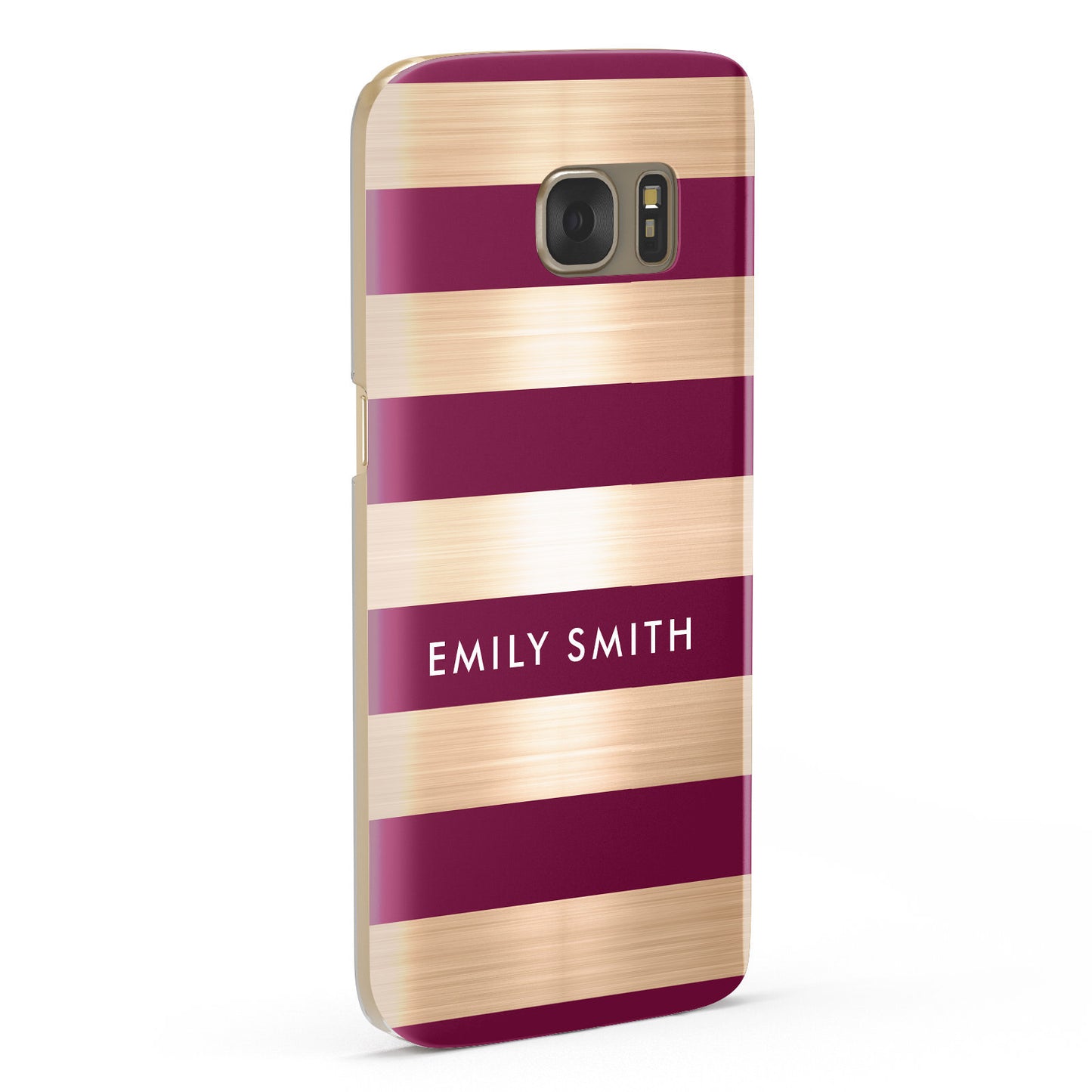 Personalised Burgundy Gold Name Initials Samsung Galaxy Case Fourty Five Degrees