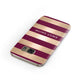 Personalised Burgundy Gold Name Initials Samsung Galaxy Case Front Close Up