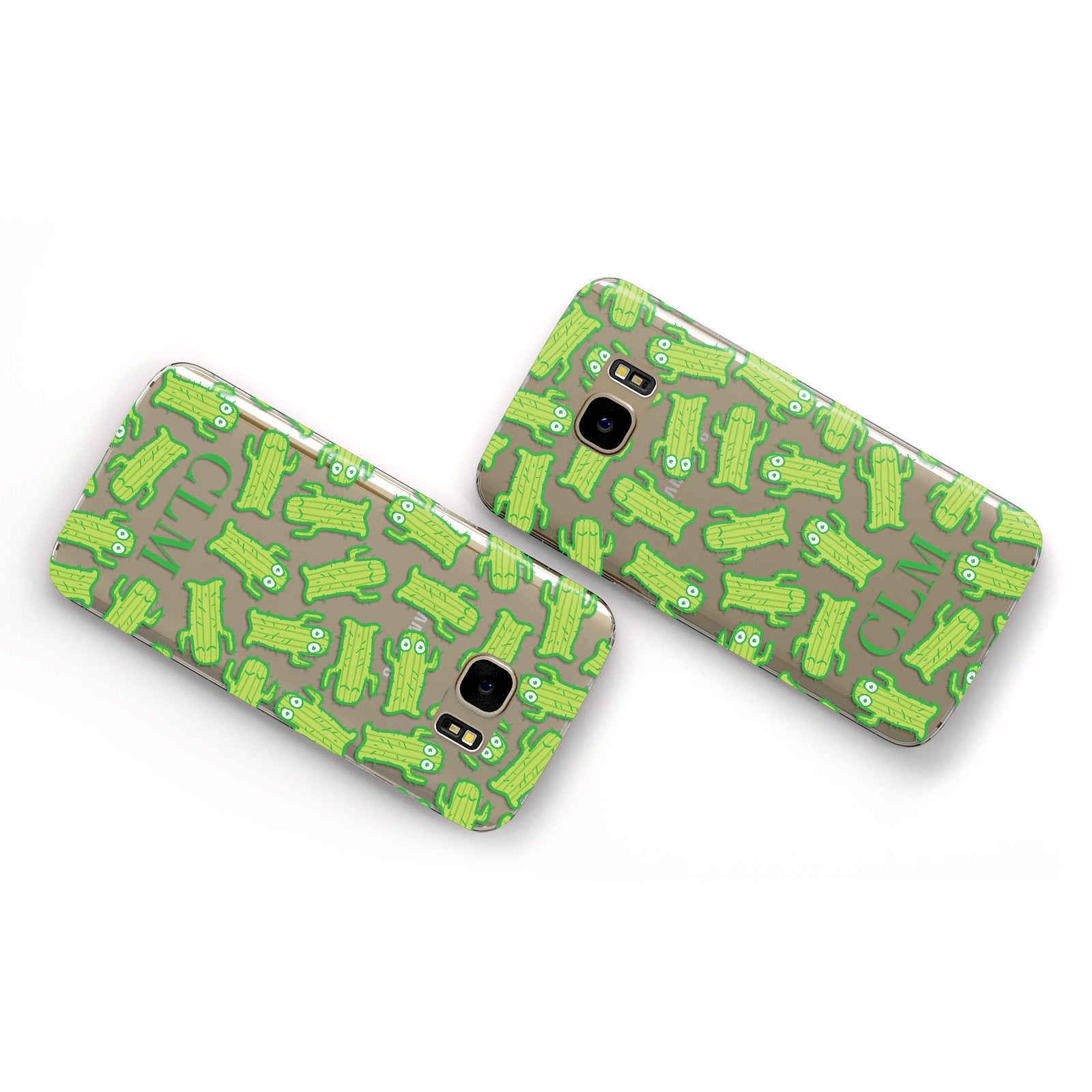 Personalised Cactus Initials Samsung Galaxy Case Flat Overview